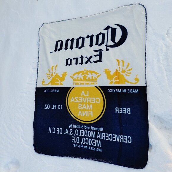 FUN Corona Extra Bottle Label Throw Blanket Official Mexican Beer Merch - Picture 4 of 4